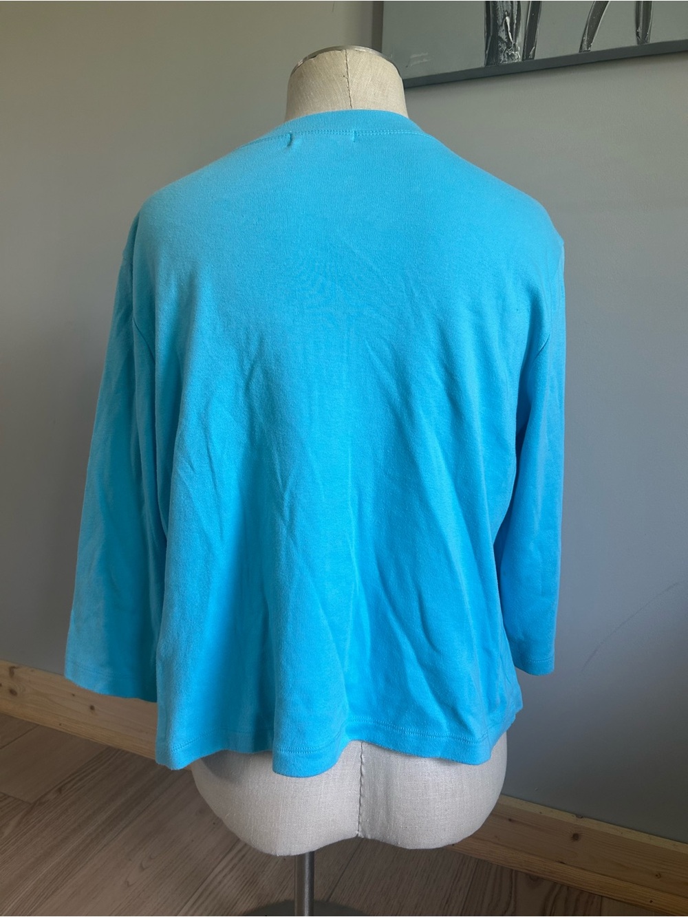 Rebecca Malone Turquoise Ruffle-Front Button Cardigan - Picture 2 of 3